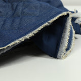 Chambray matelassé uni bleu