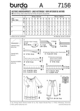 Patrón N °: 7156 bajo ropa histórica