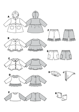 Patrón N ° 7903: Vestidos de muñecas