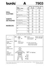 Patrón N ° 7903: Vestidos de muñecas