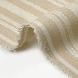 Poliéster y lino con rayas doradas lurex mia fondo natural