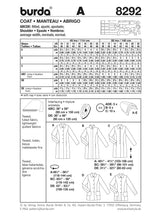 Patron n ° 8292: Coat