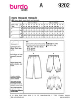 Patron Burda kids n°9202 : Pantalon