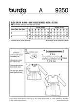 Burda Boss N ° 9350: blusa infantil