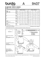 Patron n ° 9407: sweatshirt