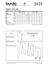 Patrón N ° 9415: Leggings para niños