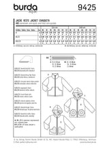 Patrón N ° 9425: chaqueta, sudadera con capucha