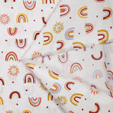 Yellow rainbow printed cotton poplin