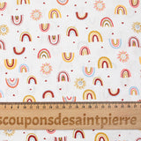 Yellow rainbow printed cotton poplin