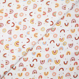 Yellow rainbow printed cotton poplin