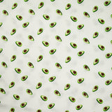 Double printed gauze green avocado white background