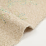 Lainage bouclette fantaisie florale multicolore fond écru