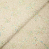 Lainage bouclette fantaisie florale multicolore fond écru