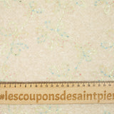 Lainage bouclette fantaisie florale multicolore fond écru