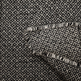 Jacquard polyester fantaisie noir fond blanc
