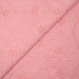 Broderie anglaise festonnée rose dragée