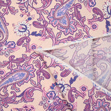 Sergé de viscose élasthanne cachemire violet fond blush