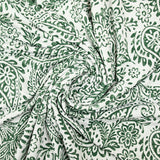Maille plissée satinée cachemire vert fond blanc