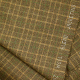Mezcla lana franela cuadros amarillos y verdes fondo beige