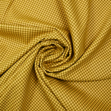 Popeline de coton imprimée à carreaux jaune miel
