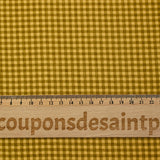 Popeline de coton imprimée à carreaux jaune miel