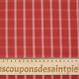 Polycoton tissé-teint à carreaux écru fond brique