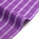 Woven-dyed polycotton with ecru check, amethyst purple background