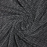 Jersey de polyester lurex chevron fantaisie argent et noir
