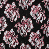 Lace printed sky blue flowers and wine red black background