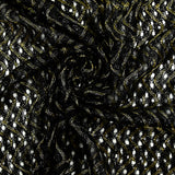Dentelle polyester ajourée vagues lurex doré et noir