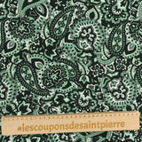 Green and gray printed viscose printed arabesque