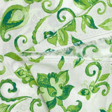 Cotton voile printed Persian garden green white background