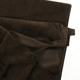 Brown ribbed polyester velvet