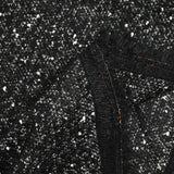 Tweed de poliéster negro y crudo