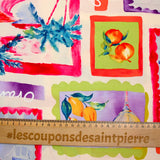 Viscosa estampada Seaside con fondo crudo