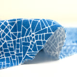 Jersey de coton imprimé carte fond bleu