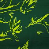 Viscose twill printed ombre floral lime green and forest