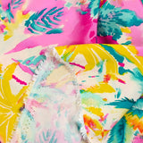 Miami yellow printed viscose with pink background