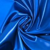 Satin duchesse stretch ciré bleu roi