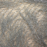 Organza de seda nude cortada con lurex largo plateado