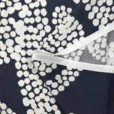 Raso fino de viscosa con estampado de lunares de cashmere, fondo marino