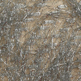 Organza de seda nude cortada con lurex largo plateado