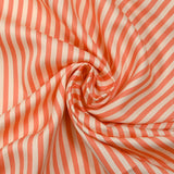 6mm peach and off-white striped woven-dyed viscose satin