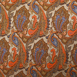 Maille Milano Lurex cachemire orange et bleu fond grège