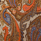 Maille Milano Lurex cachemire orange et bleu fond grège