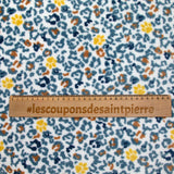 Edredón polar con estampado de leopardo amarillo y azul hielo