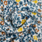Edredón polar con estampado de leopardo amarillo y azul hielo