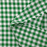 Polycotton woven-dyed linen look meadow green and white gingham