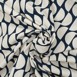 Popelín de algodón estampado semicírculo fondo azul medianoche