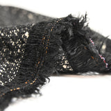 Tweed de poliéster negro y crudo